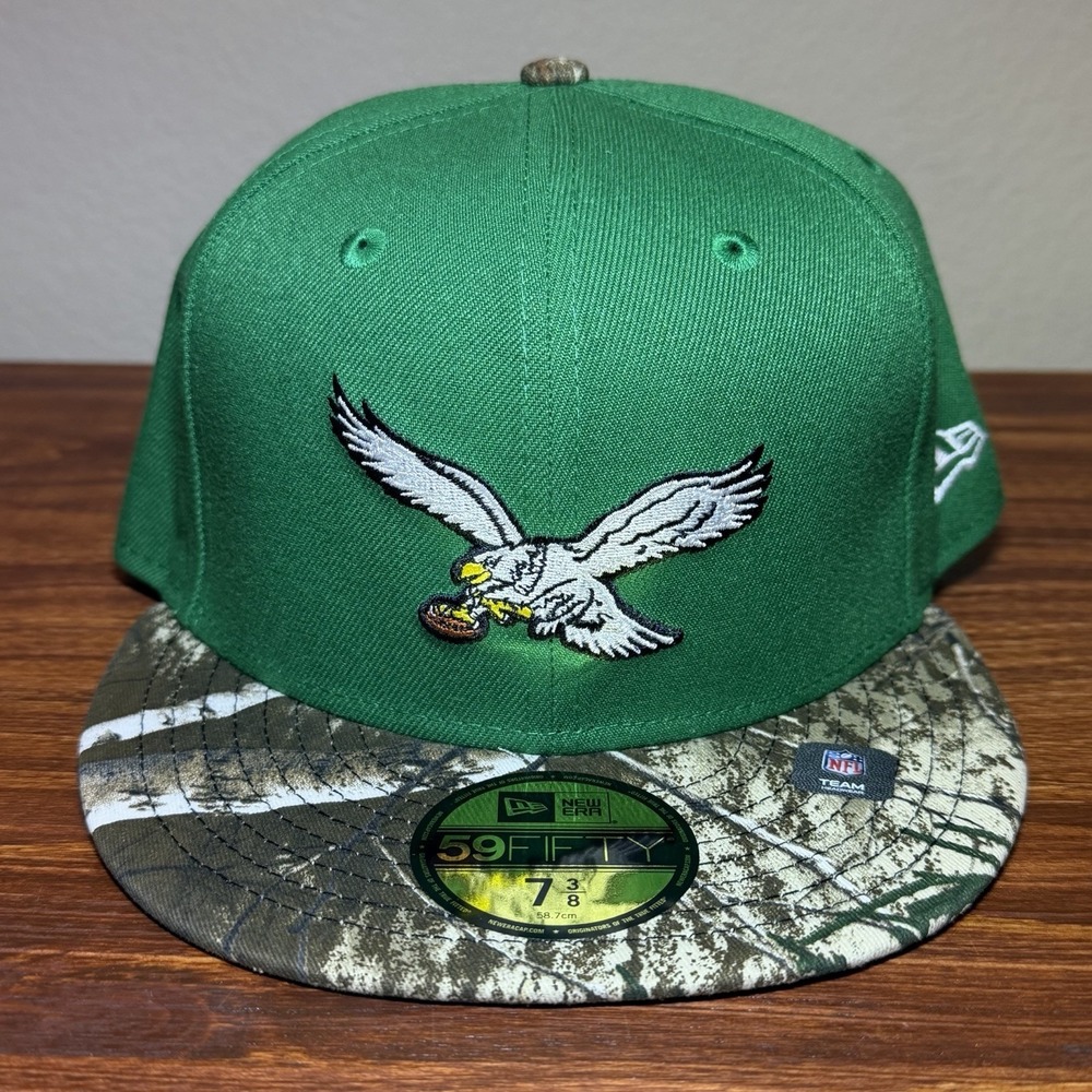 Philadelphia Eagles New Era 59Fifty Realtree Green/Camouflage Fitted 7 3/8 Hat